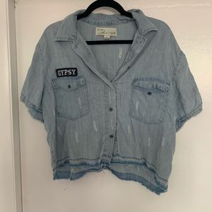 vintage Havana cropped button down, never worn